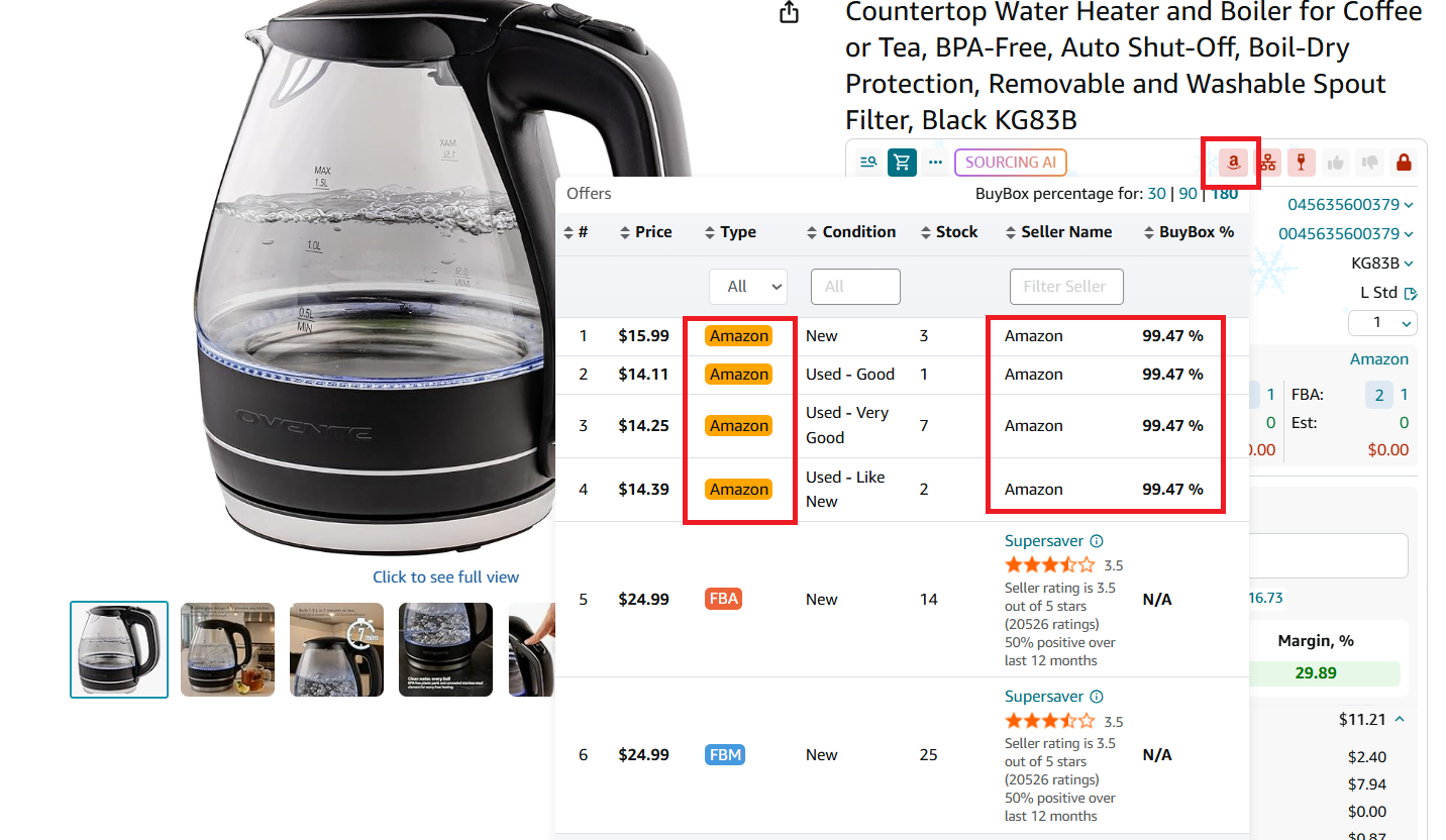 Products sold by Amazon 
