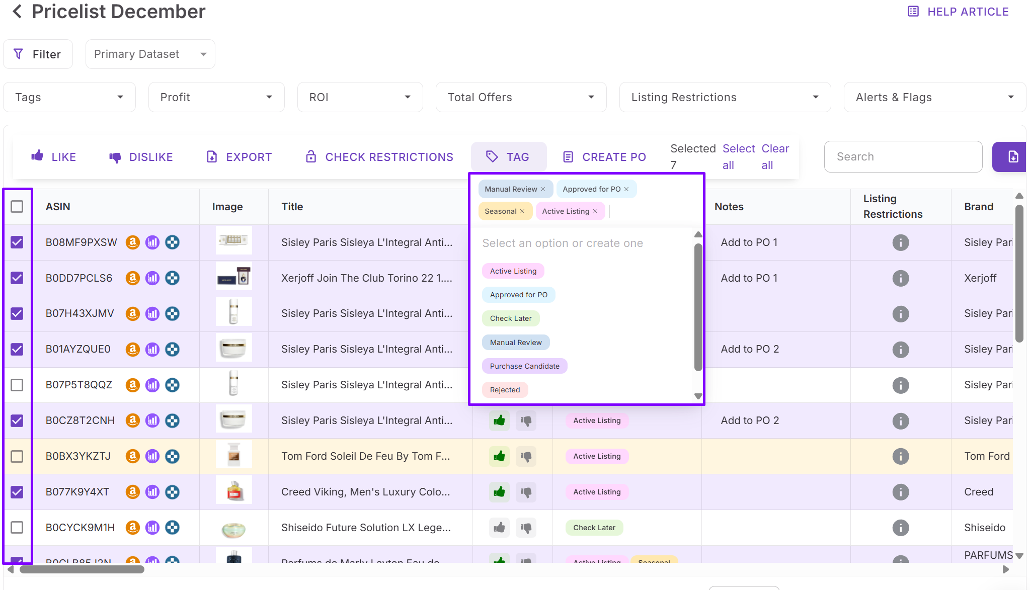 Ürünleri inceleyin ve ilk etiketleri atayın