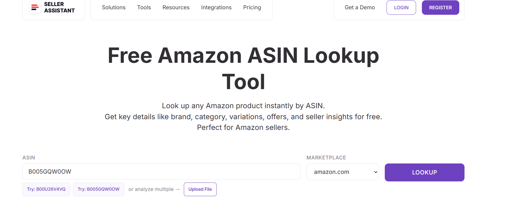 Free Amazon ASIN Lookup