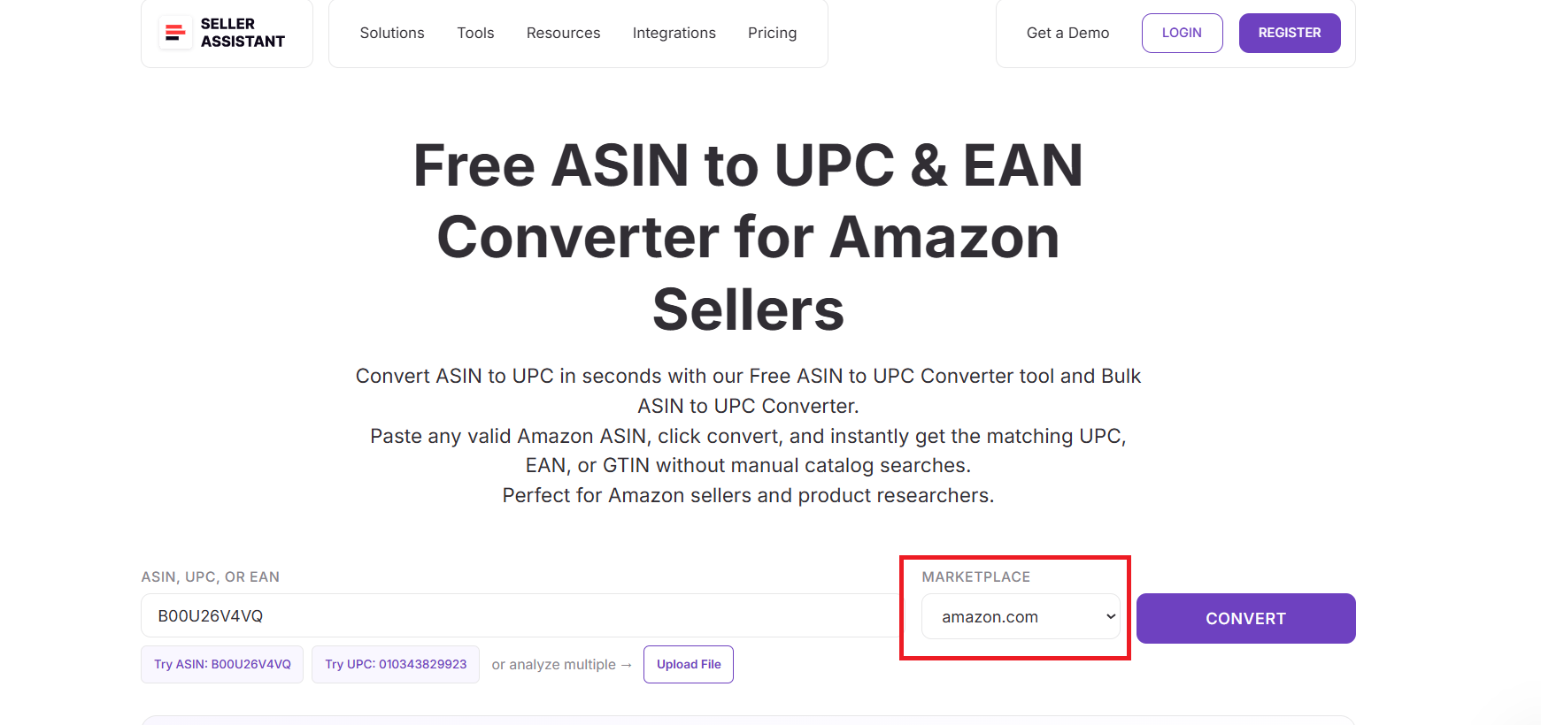 Select your Amazon marketplace