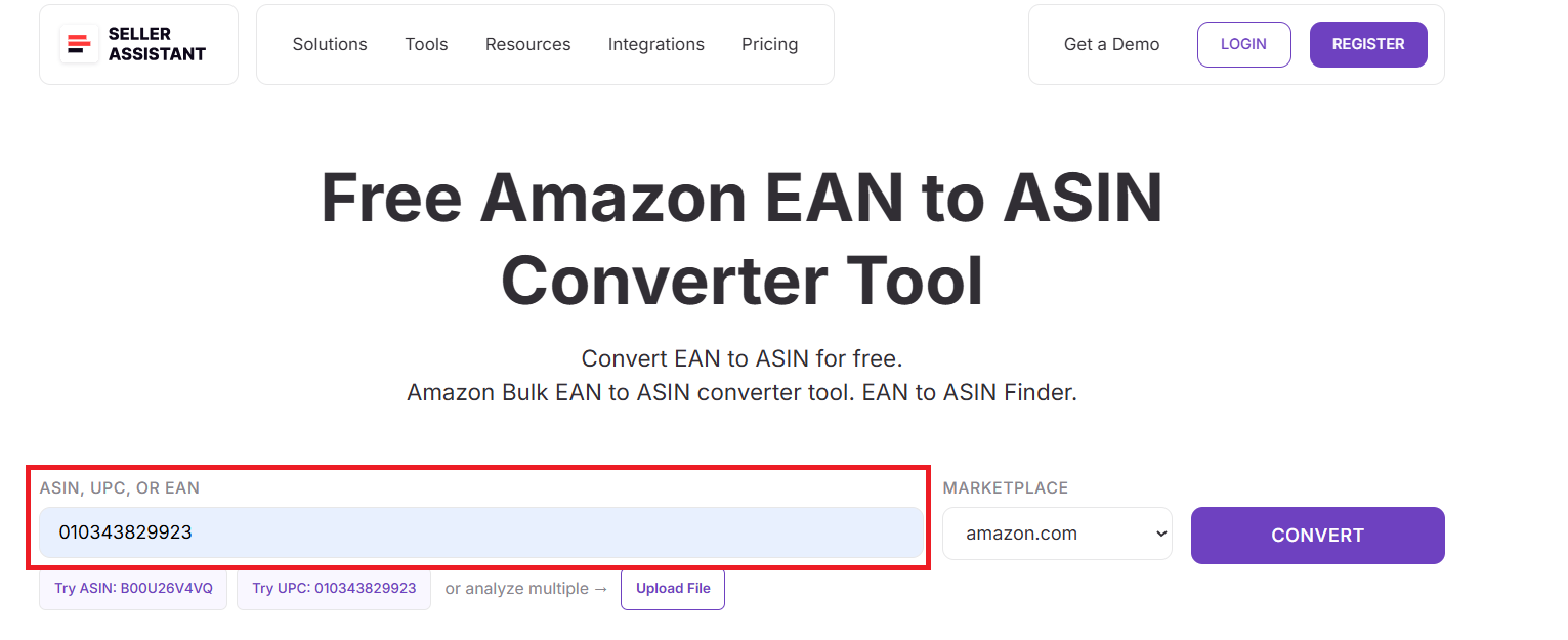 Enter the EAN you want to convert
