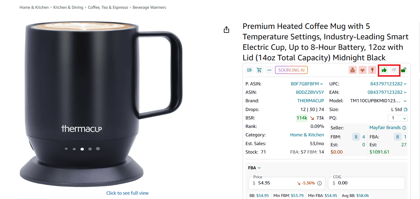 Likes and Dislikes in Product View