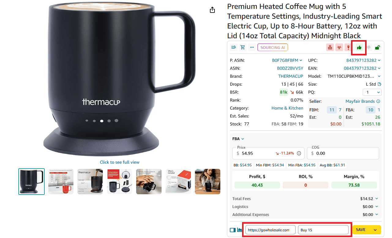 Notes in Product View on Amazon product pages

