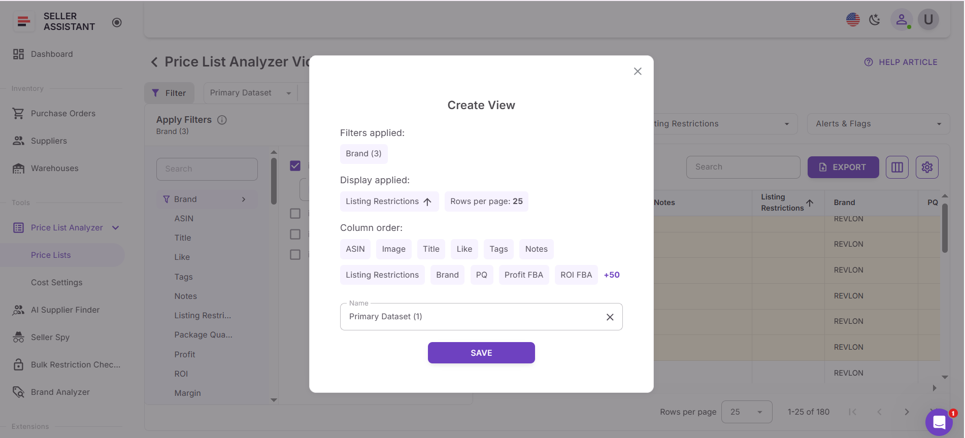 Personalizar diseño y filtros