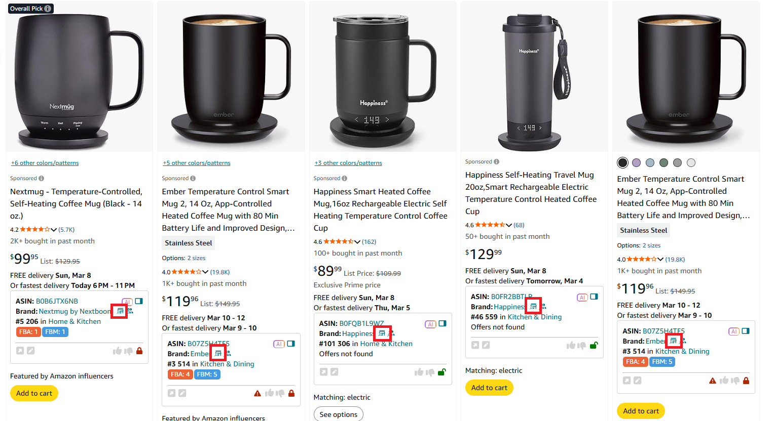You can launch Brand Analyzer from Amazon search result pages in Quick View