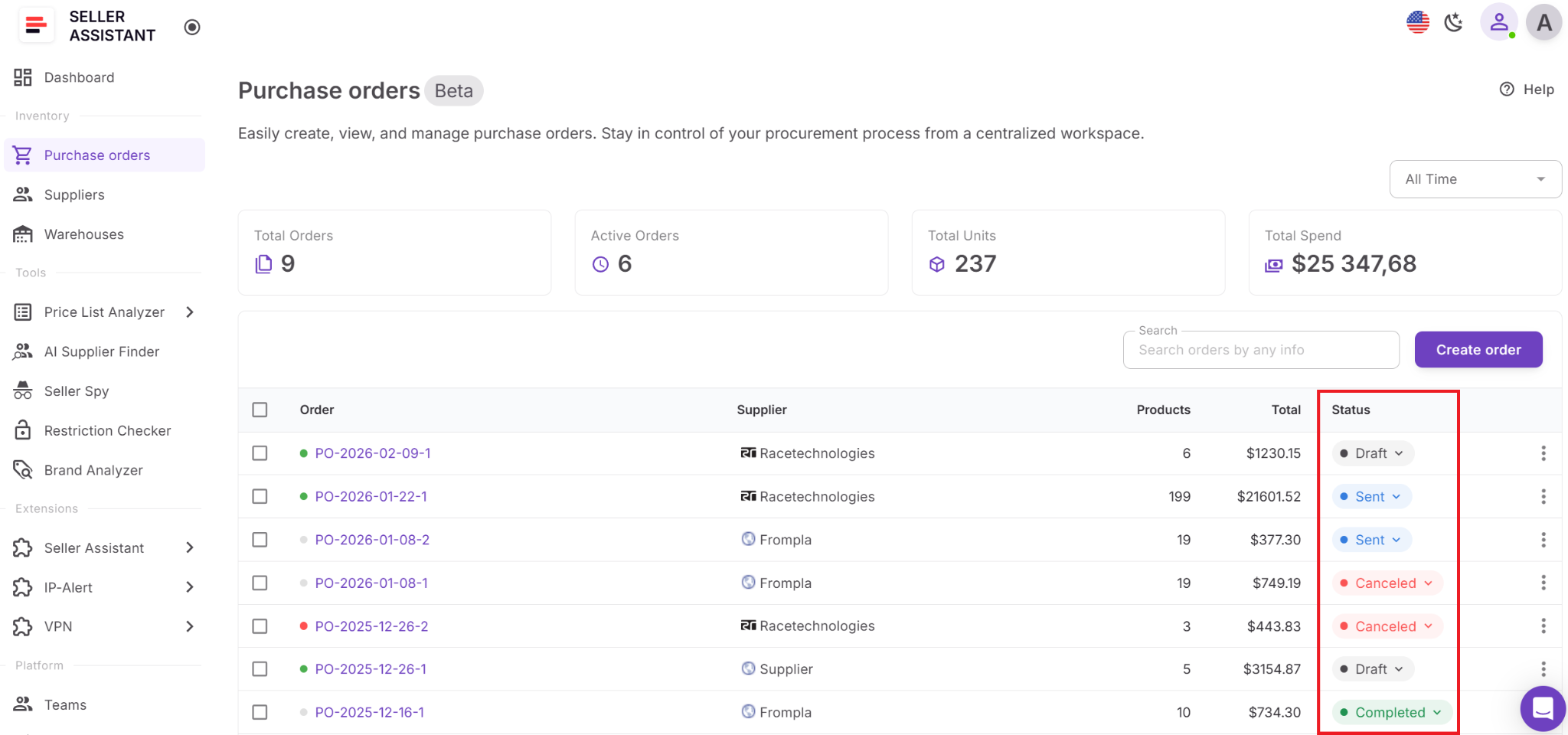 Doğru sipariş durumunu ayarlayın
