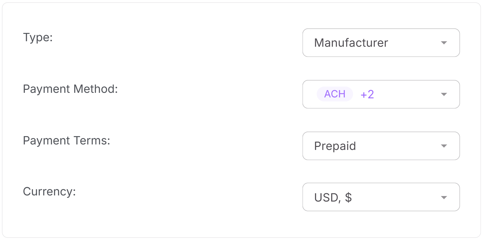 Business information in Supplier Profile