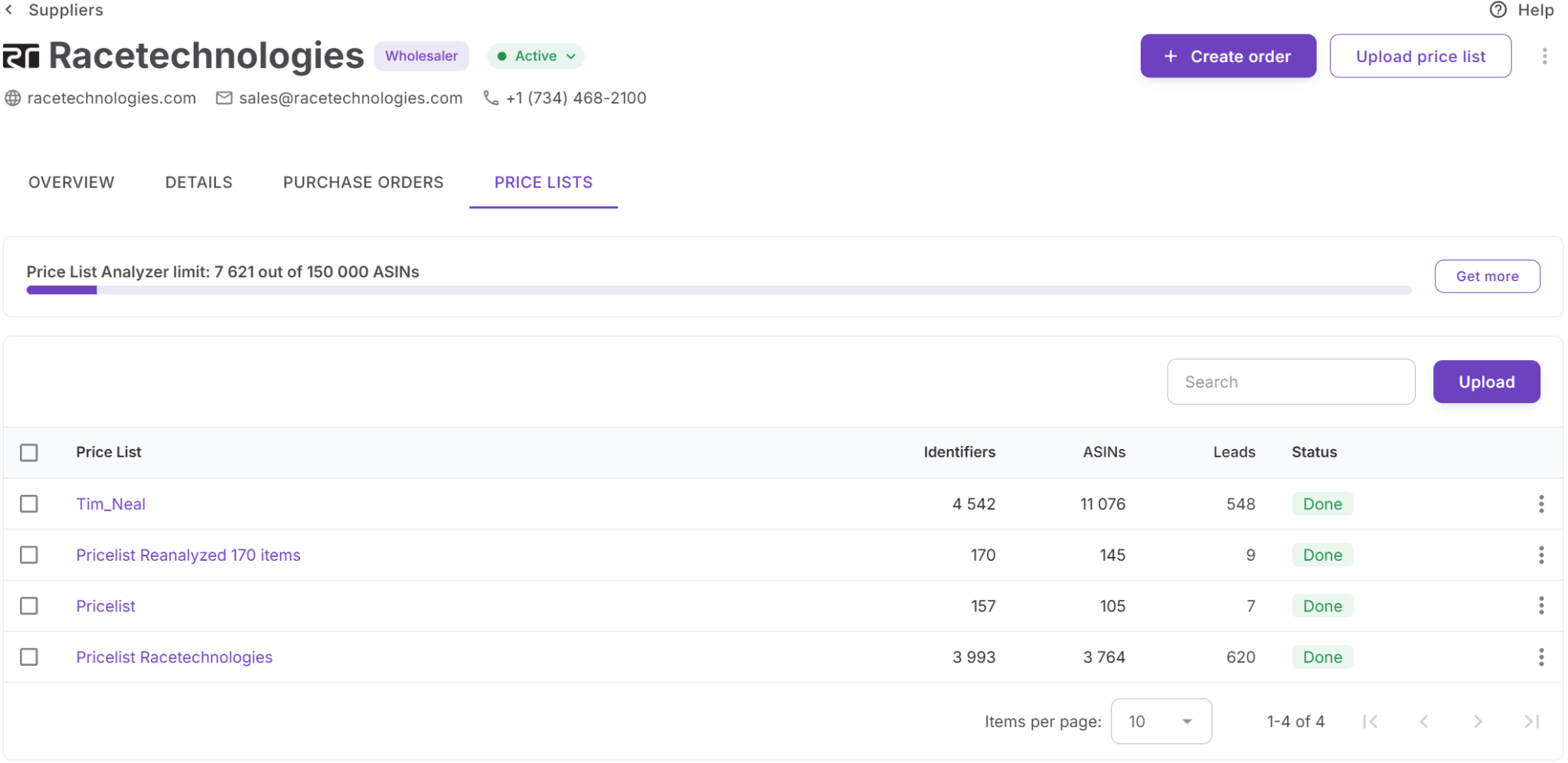 Tedarikçilere bağlı fiyat listeleri