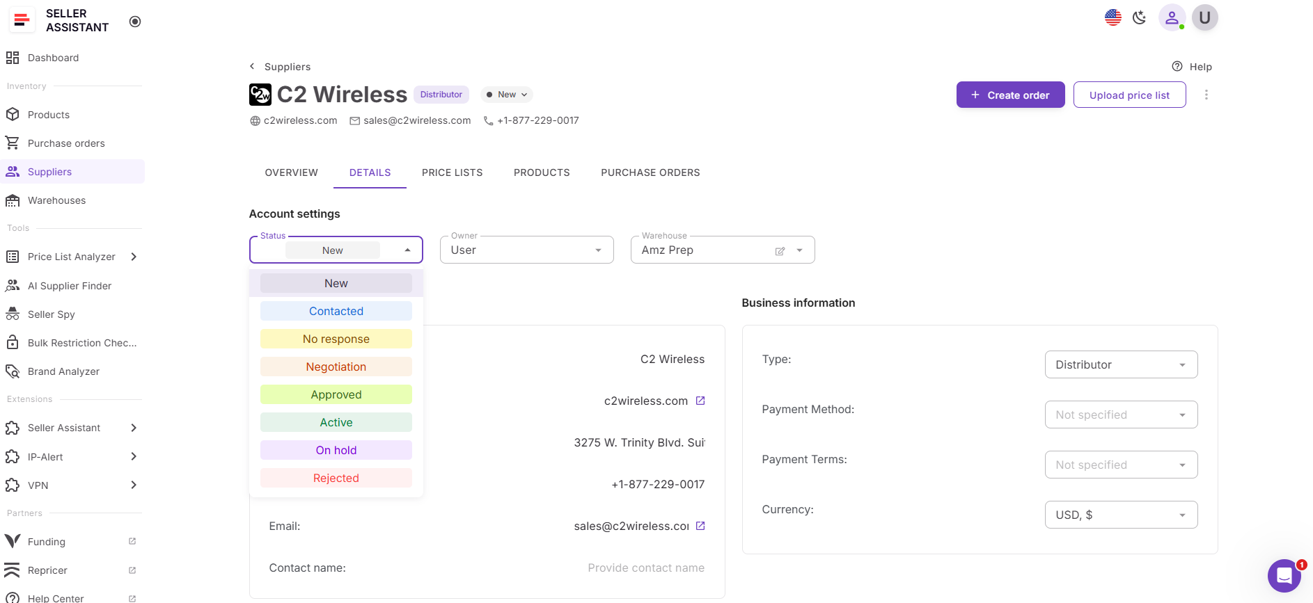 Adım 4. Tedarikçi durumunu ve sahipliğini ayarlayın