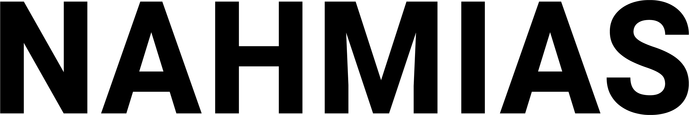 Black bold capital letters spelling Nahmias on a white background.