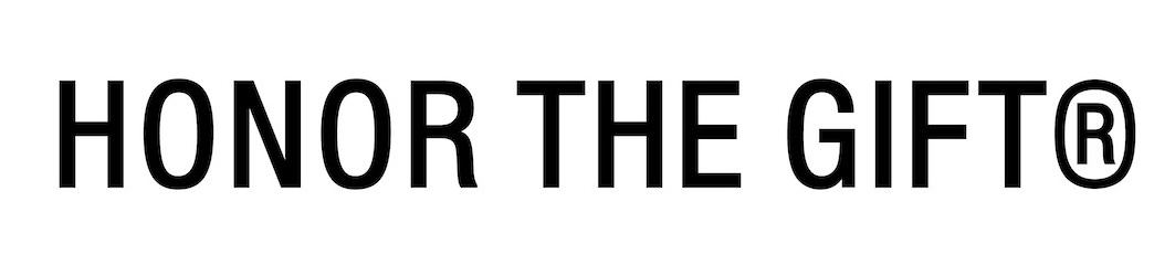 Text reading 'HONOR THE GIFT®' in bold black capital letters on a white background.