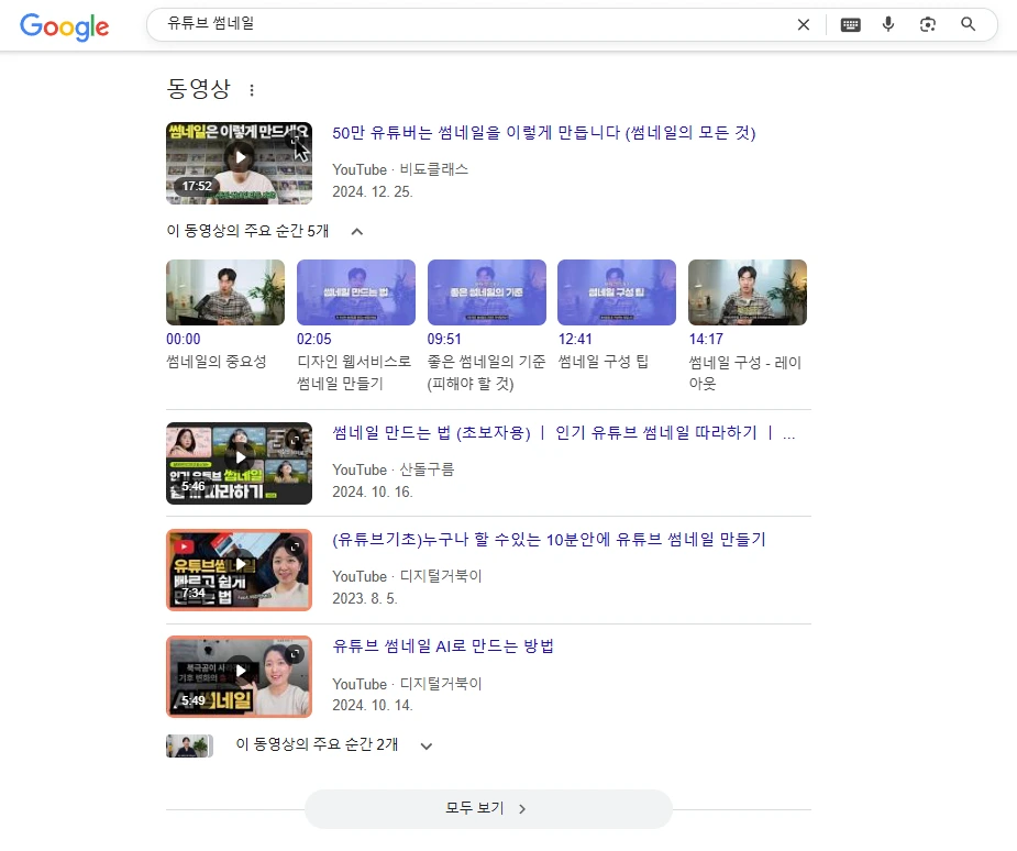 구글 SERP : 동영상