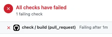 Pull Request open 시 에러 발생 여부 사전 인지 예시