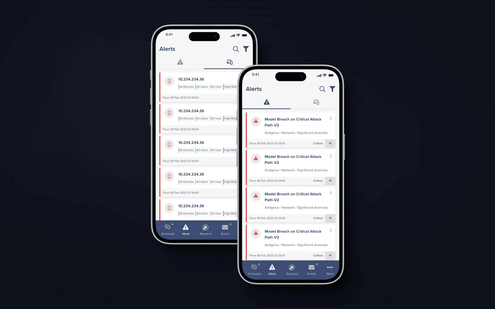 Darktrace redesigned Alerts screens, light theme