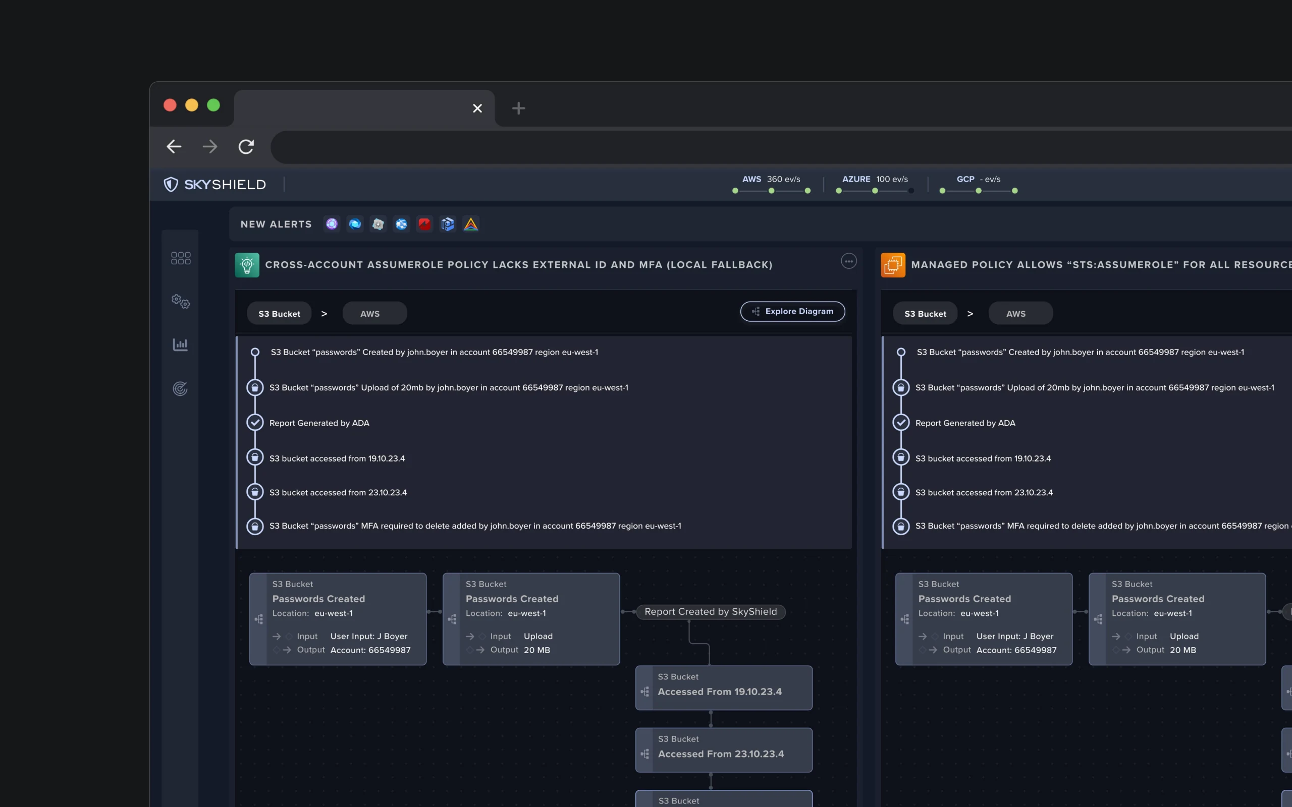 Alert-to-root-cause investigation view