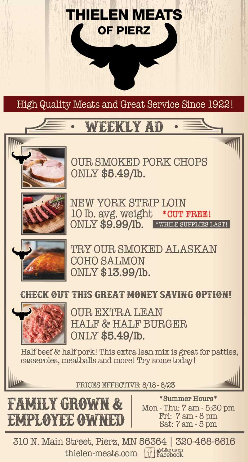 Thielen Meats Pierz Weekly Specials