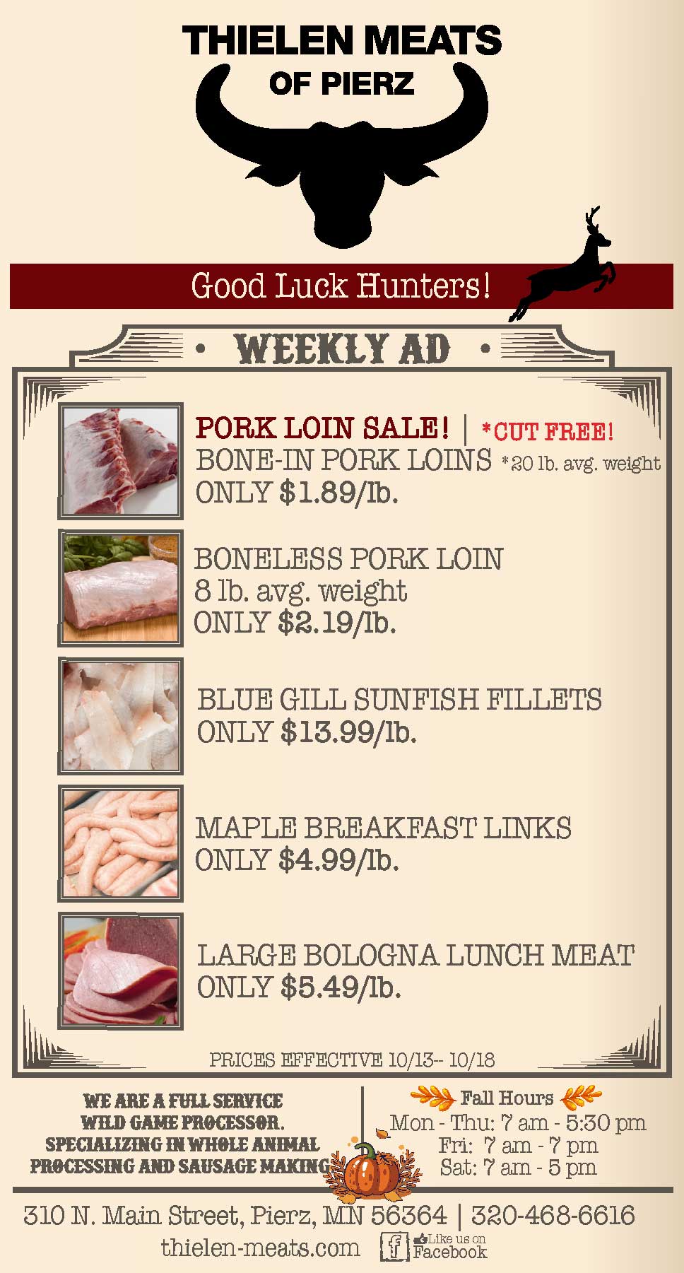 Thielen Meats Pierz Weekly Specials