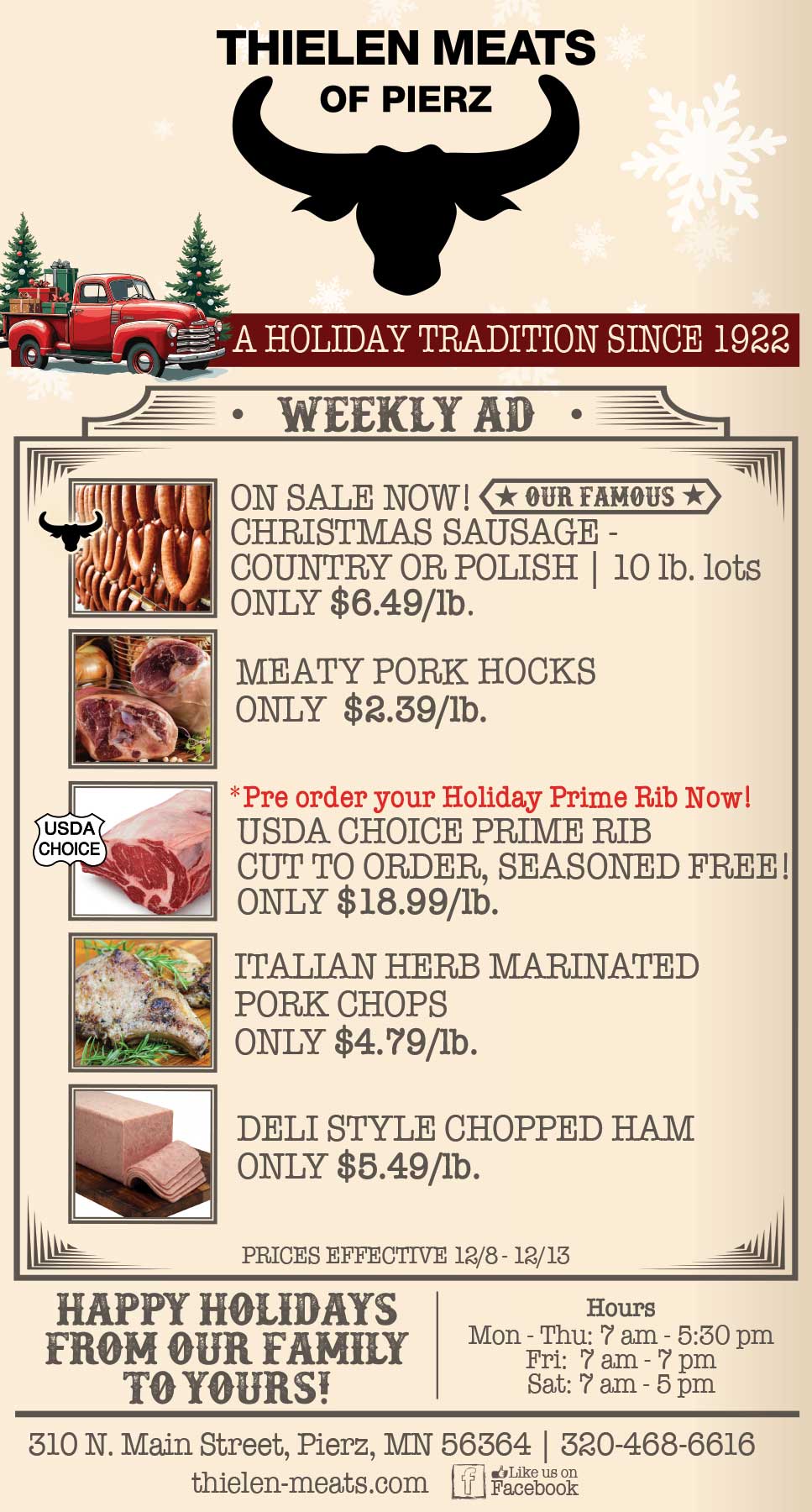 Thielen Meats Pierz Weekly Specials