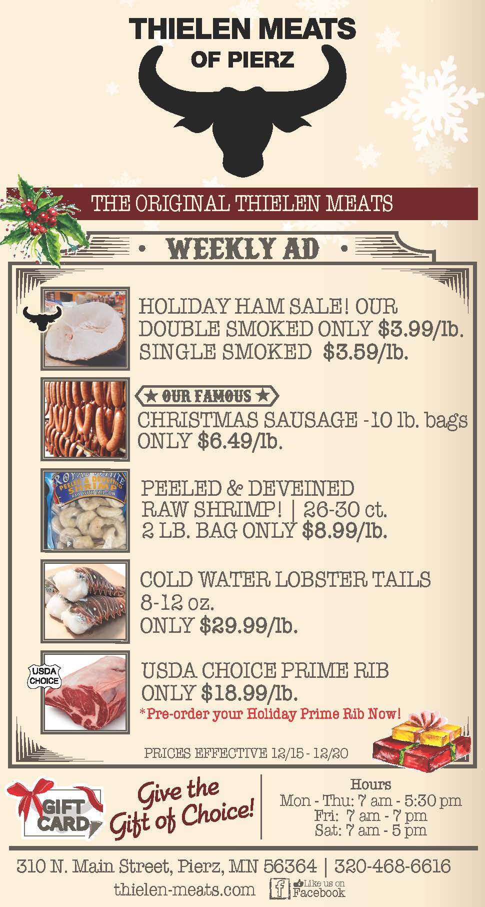 Thielen Meats Pierz Weekly Specials