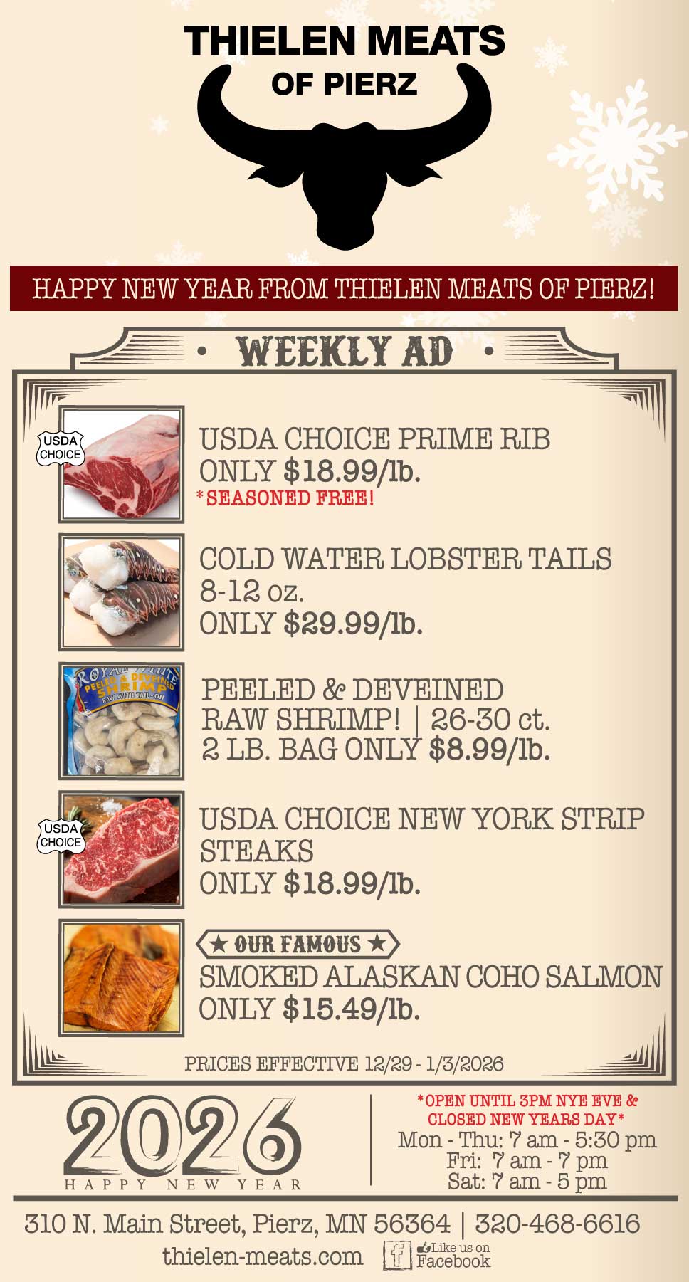 Thielen Meats Pierz Weekly Specials