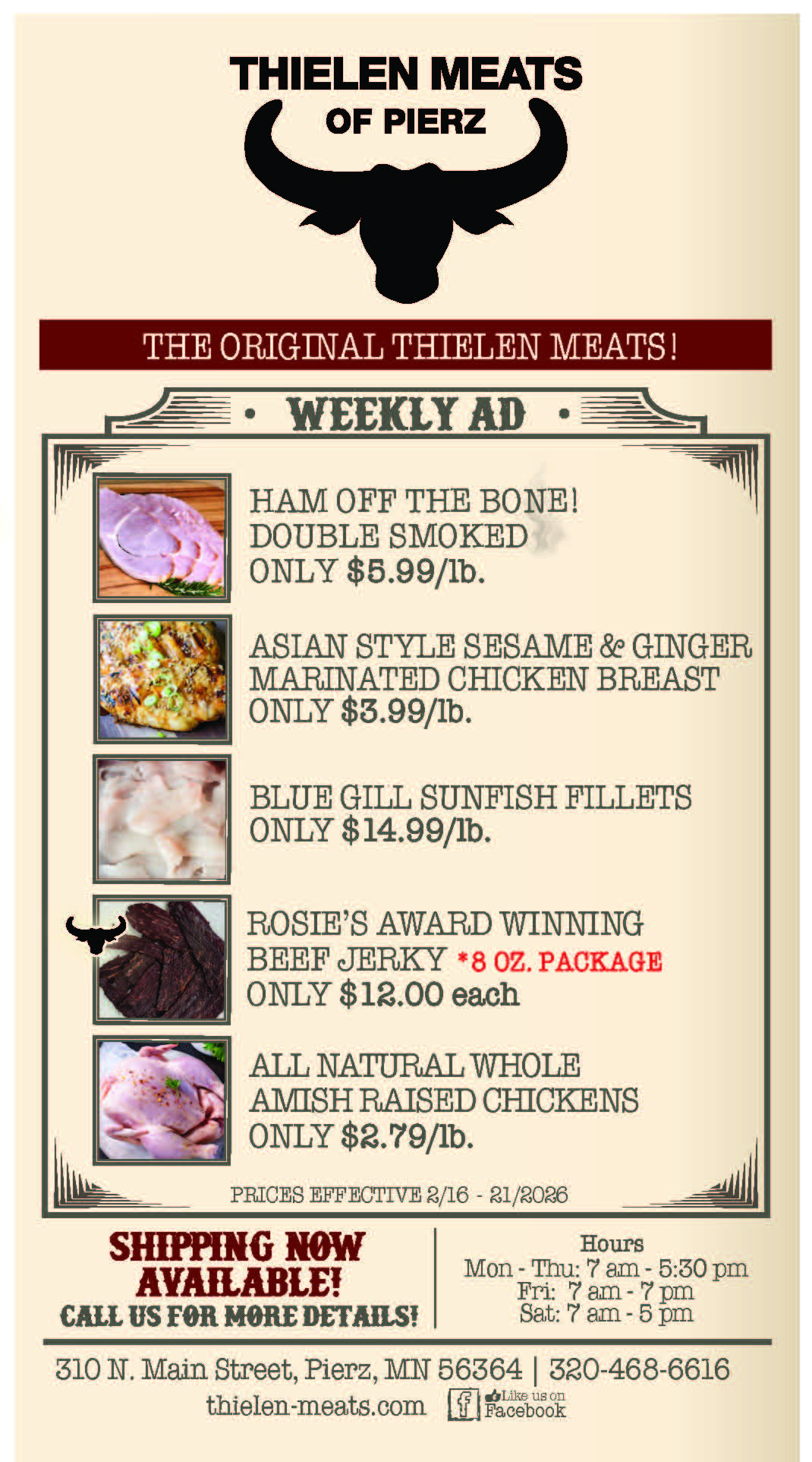 Thielen Meats Pierz Weekly Specials