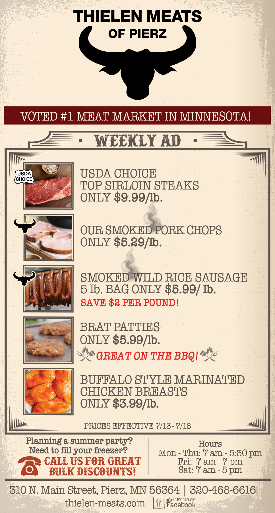 Thielen Meats Pierz Weekly Specials