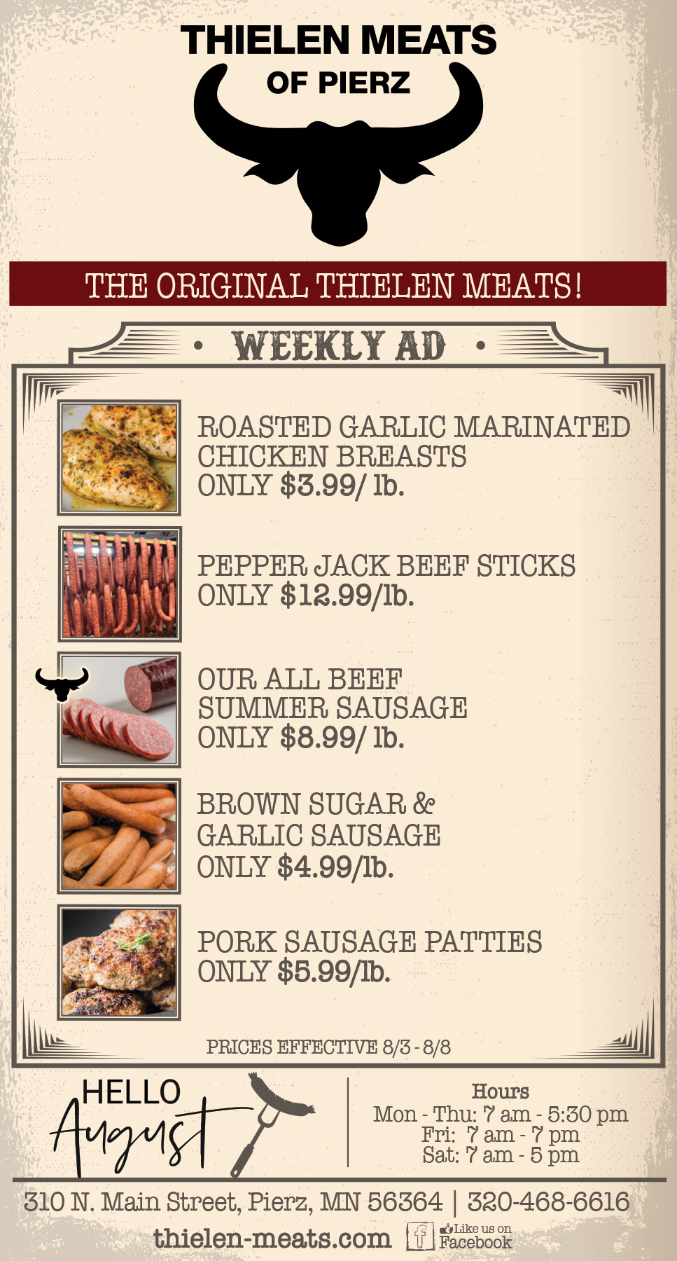 Thielen Meats Pierz Weekly Specials
