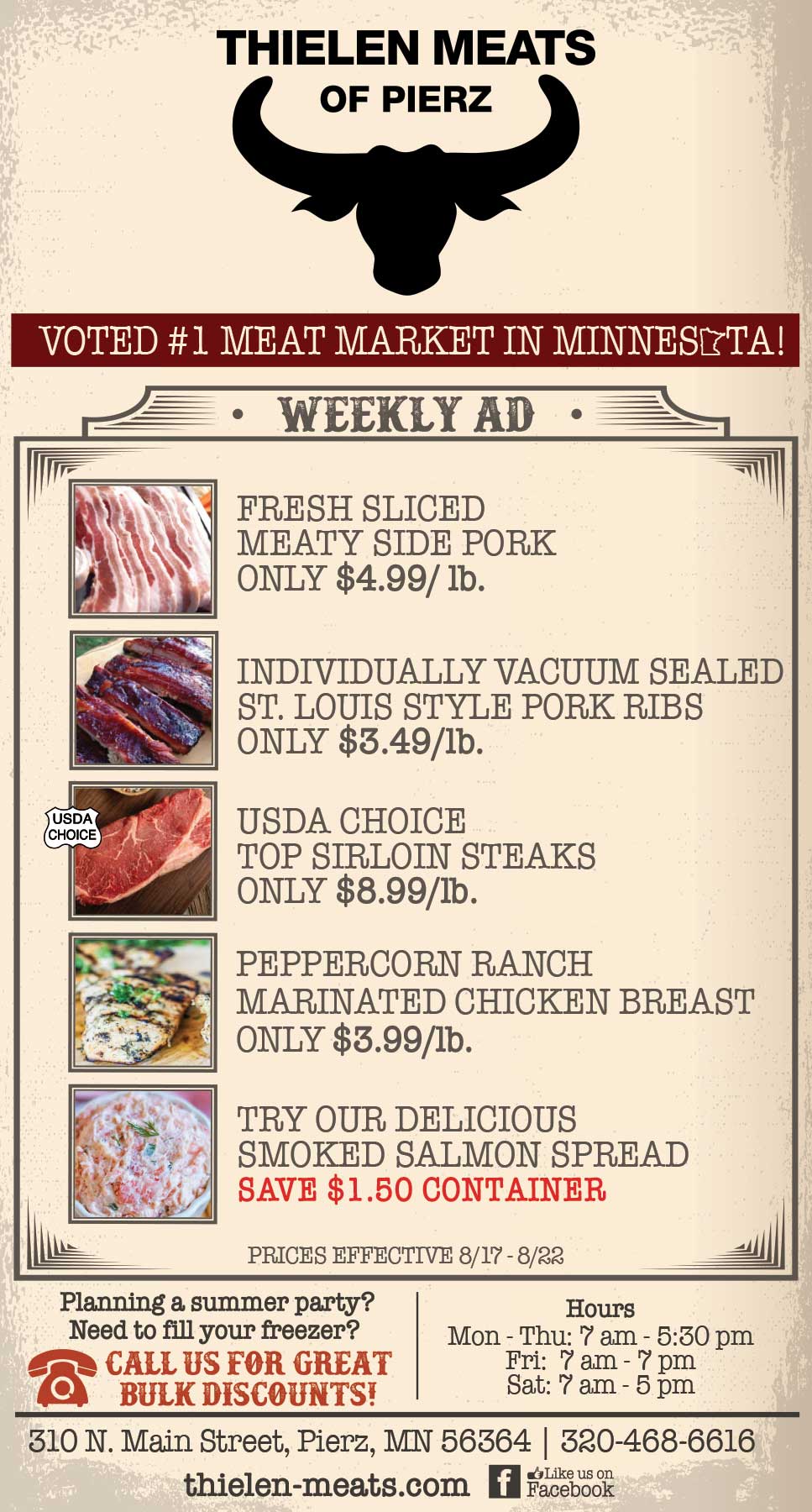 Thielen Meats Pierz Weekly Specials