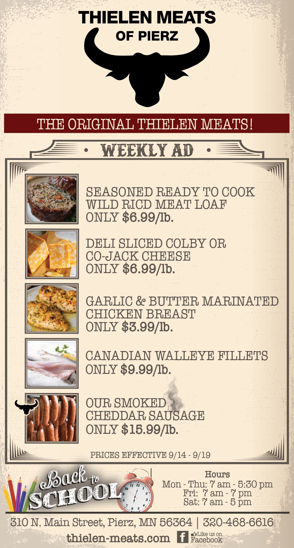 Thielen Meats Pierz Weekly Specials