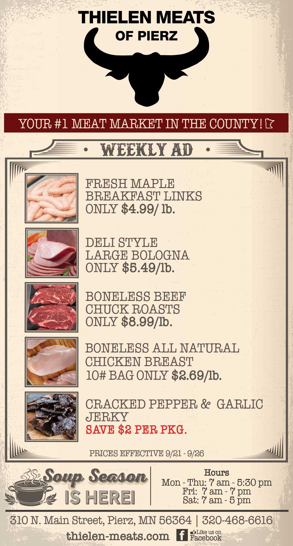 Thielen Meats Pierz Weekly Specials