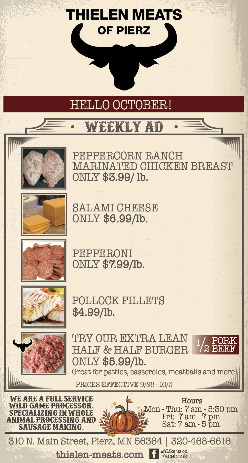 Thielen Meats Pierz Weekly Specials