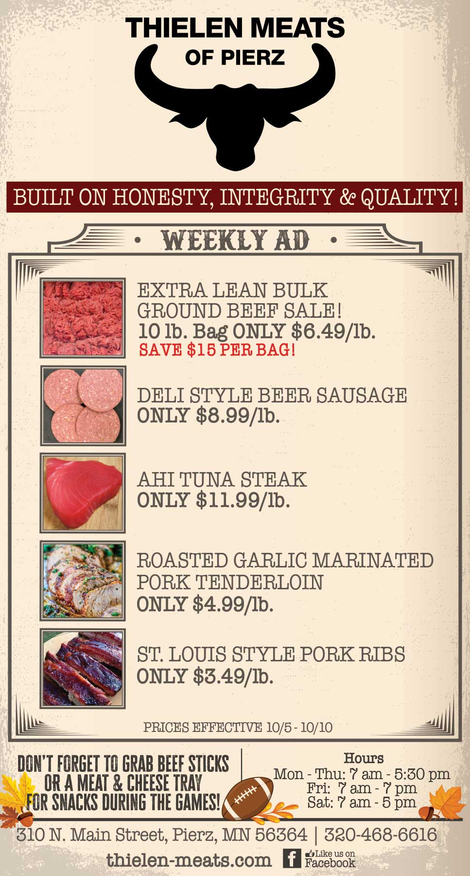 Thielen Meats Pierz Weekly Specials