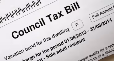 Black and white council tax bill for Hampstead Garden Suburb.