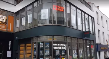 Front glass exterior of Knight Frank in Hampstead