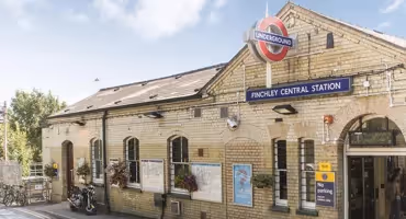 Brick exterior of Finchley Central tube station.