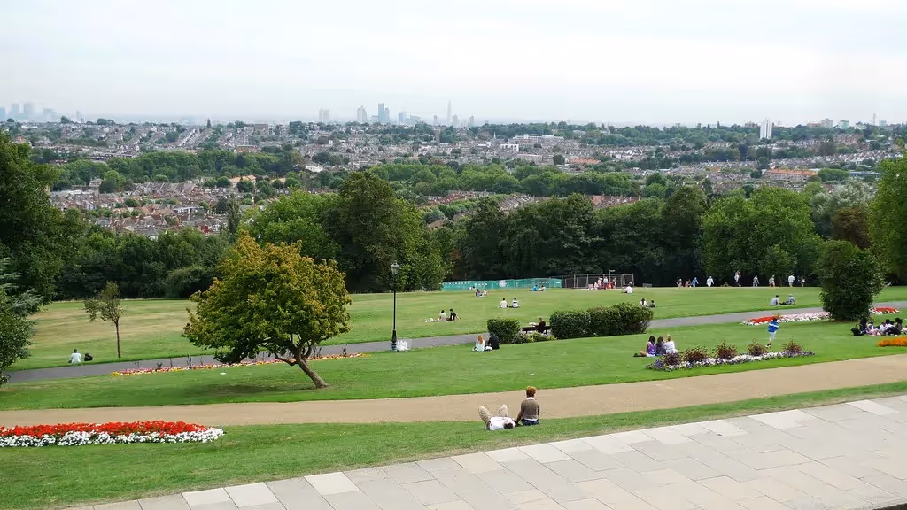 City views of London from Alexandra Park in Muswell Hill.