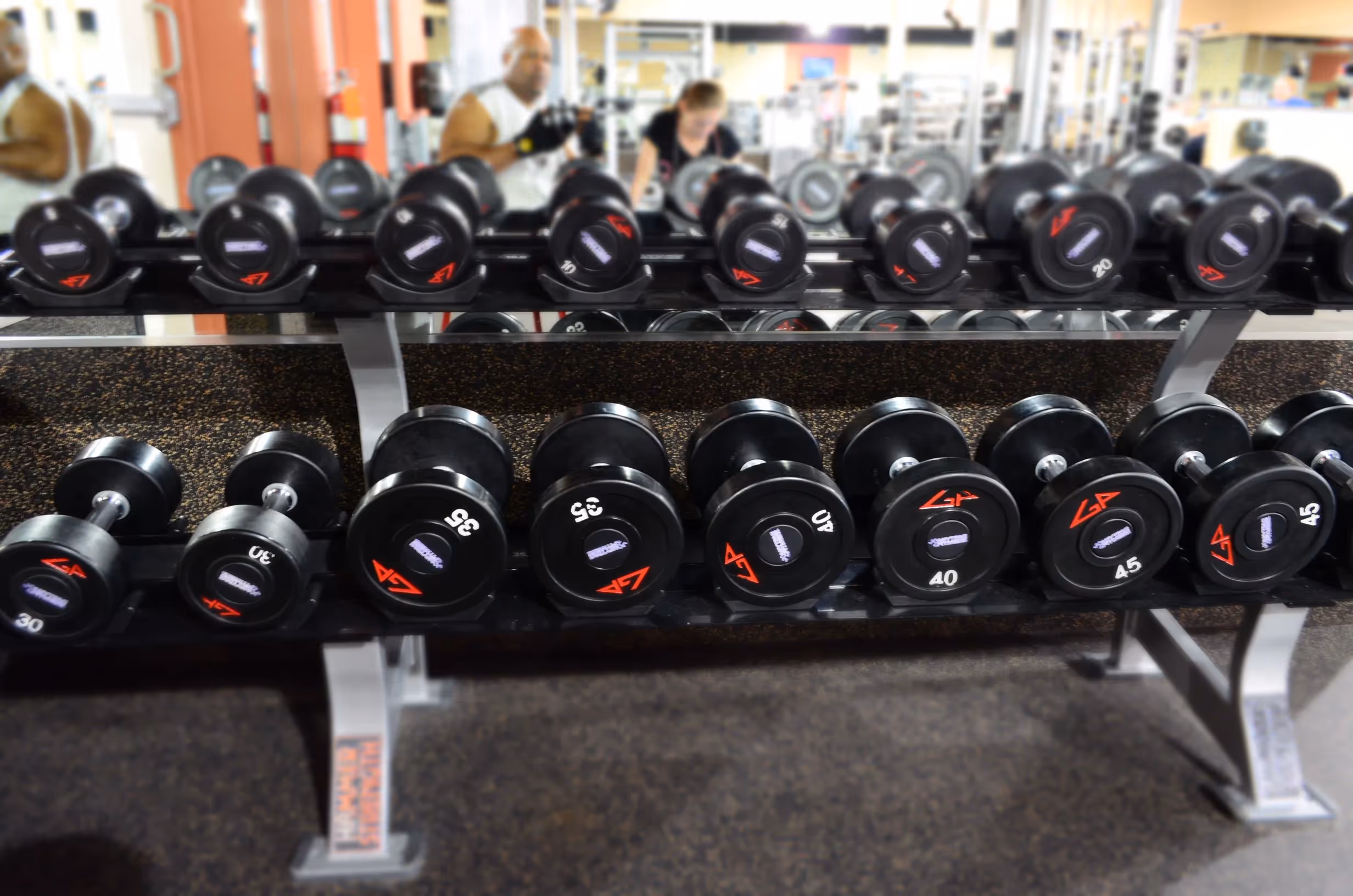 Exercises benches and a full-length weights rack at Archway Leisure Centre.