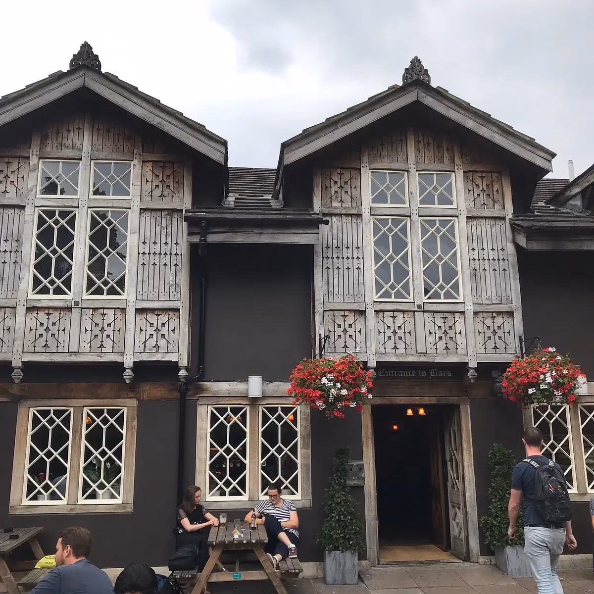 Outside of Ye Olde in Swiss Cottage on a sunny afternoon