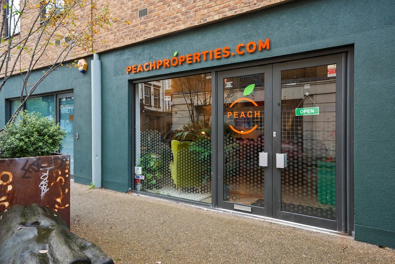 Exterior of Peach Properties in East London.
