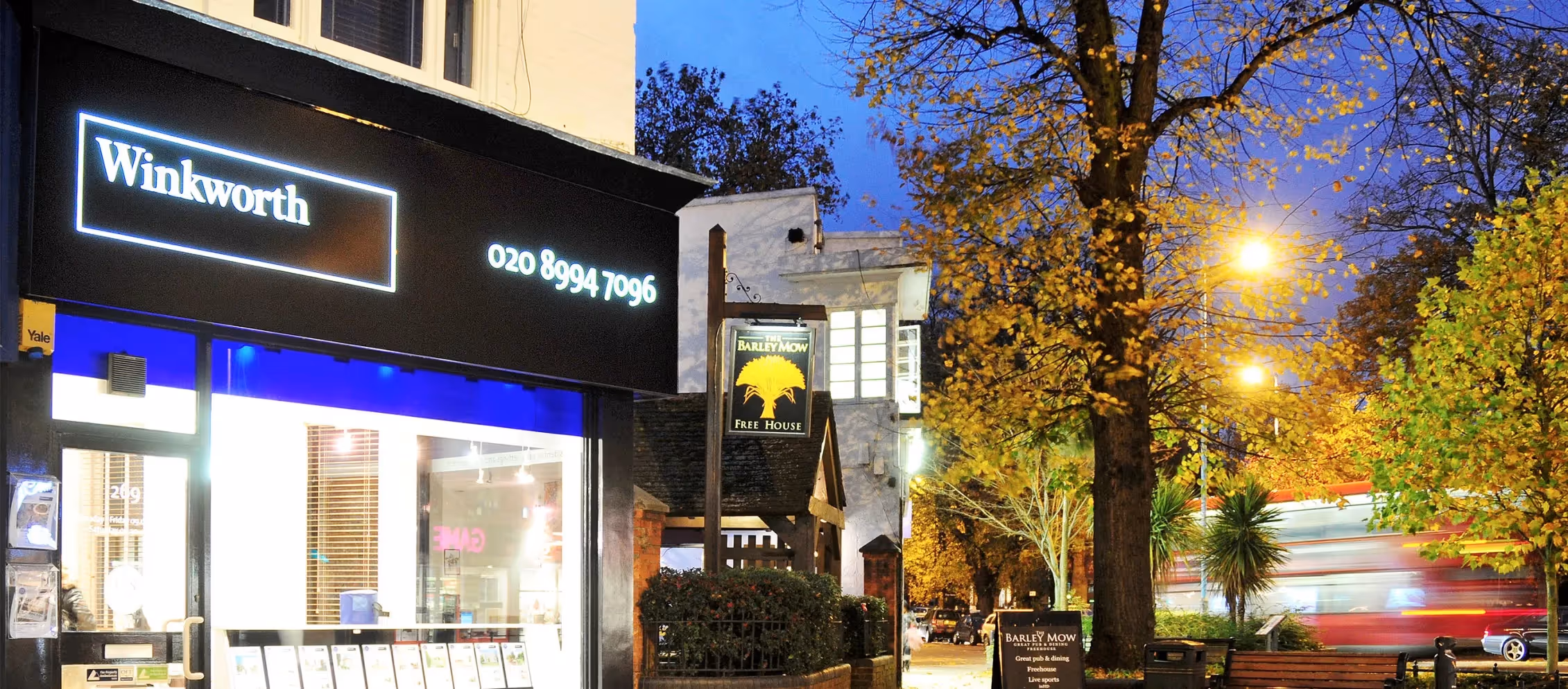 Outside of Winkworth estate agent in Hendon.