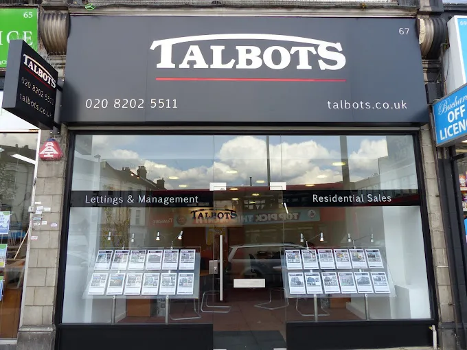 Outside of Talbots estate agent in Hendon.