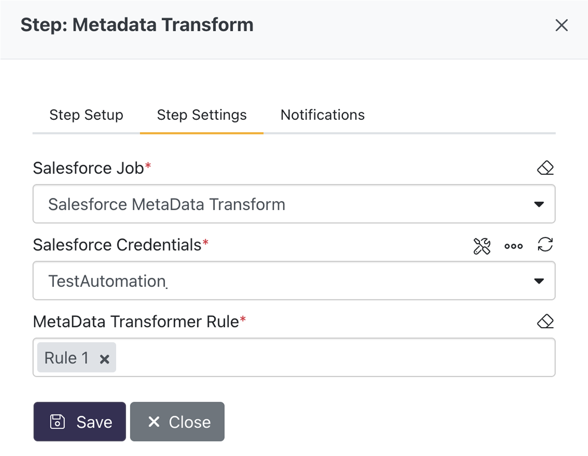 Salesforce Metadata Transformation
