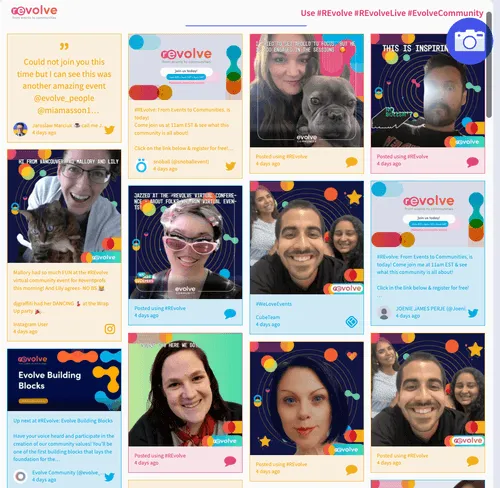 Private event social wall revolve