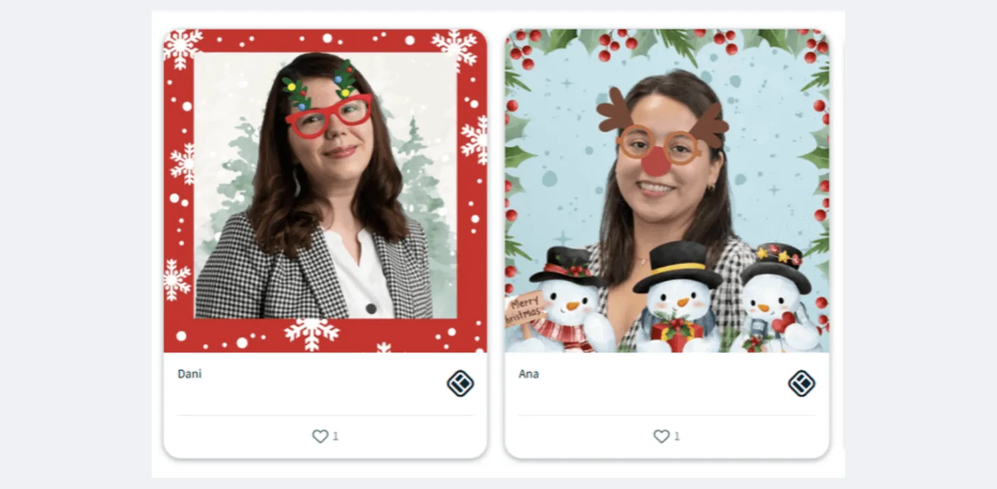 christmas photo booth event social wall at a walls.io corporate event