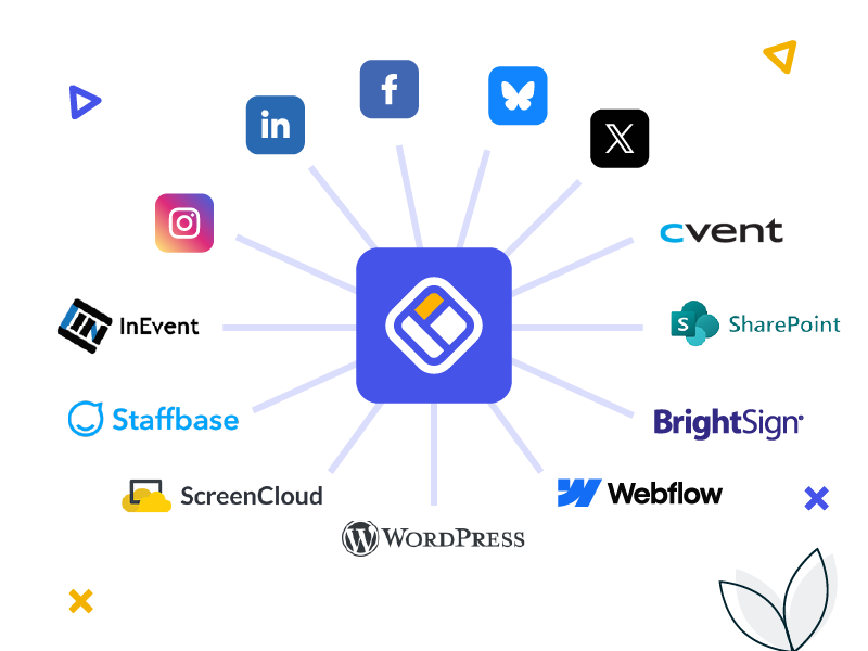 An illustration displaying accessibility icons and a person pointing to them