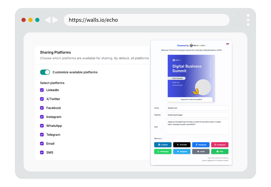 A screenshot that shows the traffic to a user's wall.