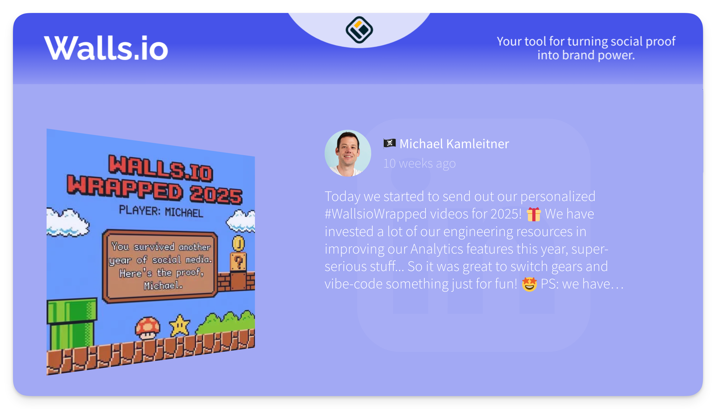 A LinkedIn post from a company CEO.