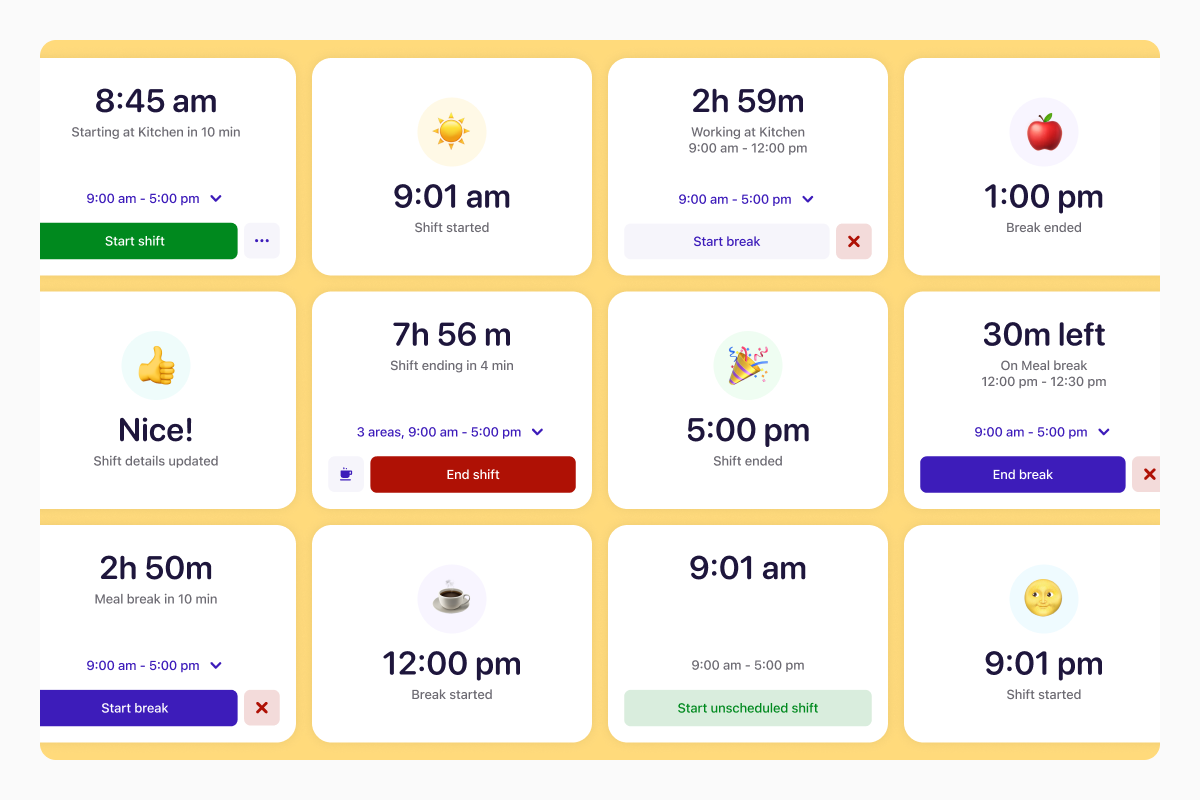 Deputy's dynamic feed backing on their clock in and out card