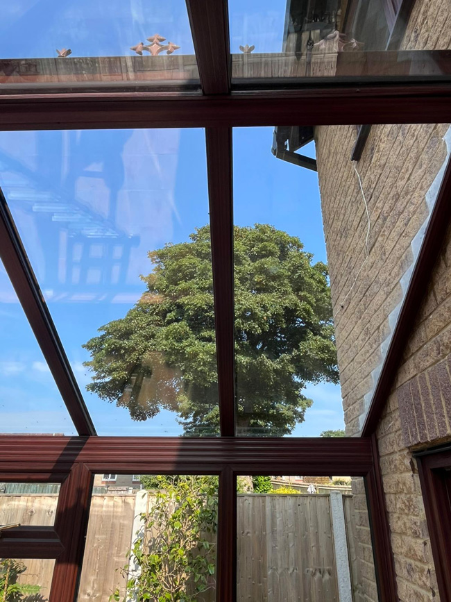 Photo of after a conservatory roof at a house in Shepton was cleaned by the cleaning experts at Window Genie.