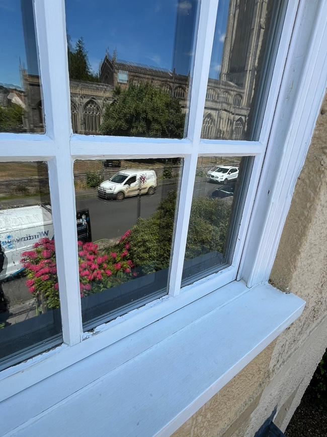 An after image of a clean window